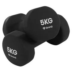 PVC、鉄製 ダンベル 5kg 2個セット ブラック GronG（グロング）のサムネイル