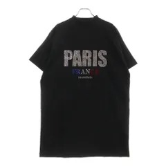 バレンシアガ サイズ:1  787349 TRVL5 Paris StrassラインストーンオーバーサイズTシャツ 中古 OM10 BALENCIAGA (バレンシアガ) Paris Strassラインストーンオーバーサイズ