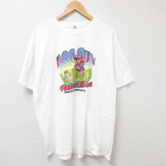 XL/古着 半袖 ビンテージ Tシャツ メンズ 00s ブタ 企業広告 コットン クルーネック 白 ホワイト 25jul07 中古