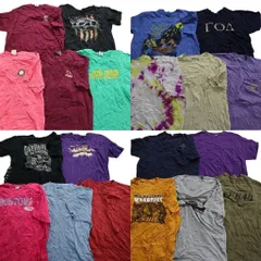 古着卸 まとめ売り カラーmix プリント 半袖Tシャツ 20枚セット (メンズ XL ) アンダーアーマー タイダイ キャラクター 中古 古着 MY6042