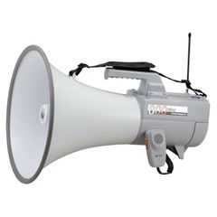TOA 拡声器 30W ワイヤレスメガホン ホイッスル音付 マイク付き 抗菌処理 ハンドル付ショルダーメガホン メガホン 電池駆動 ER-2830W