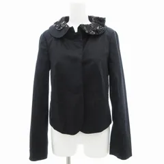ダナキャランニューヨーク DKNY ジャケット ブルゾン 短丈 ショート丈 スパンコール レース 2 M 黒 ブラック /GVのサムネイル