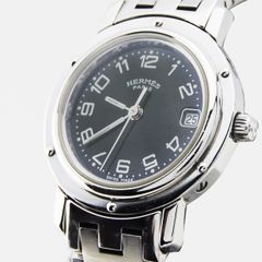 HERMES エルメス ネイビー クリッパー レディース腕時計(電池式) 稼働  