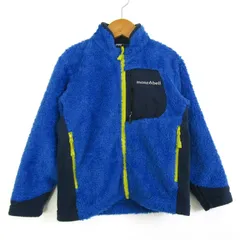 モンベル ブルゾン ジャケット アウター ボアフリース クリマエアジャケット キッズ 男の子用 110サイズ ブルー mont-bell 【中古】