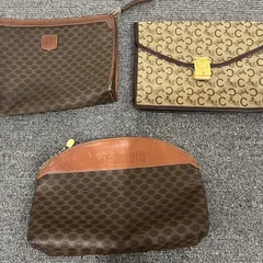 まとめ 3点 セット セリーヌ マカダム サルキー レザー セカンドバッグ クラッチ 書類 ポーチ 通勤 ビジネス トート メンズ EHM R8-7【中古】のサムネイル