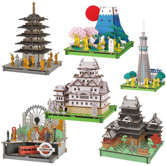 ６種類セット ハコモ hacomo  PUSUPUSU 【五重塔 富士山 姫路城 松本城 東京スカイツリー ロンドン New】ペーパークラフト 工作キット ダンボール 立体パズル プスプス こども 大人 リアル 簡単 おうち 紙工作キット 組み立てセット
