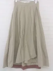 ◇ nano universe ナノユニバース ラップ巻き風 ロング フレア スカート サイズ36 ベージュ レディース P  【中古】 【1208290004572】