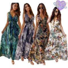 ハワイアンドレスフラドレスフラダンスハワイアンムームーハワイムームーマキシワンピースノースリーブロングドレスフラワープリント花柄
