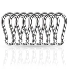 【迅速発送】カラビナ304ステンレス鋼カラビナ 強力 スプリングフックキーホルダー 多機能 SUS304 カラビナ アウトドア 旅行用品 釣り 釣具 トレッキング 転倒防止 (m6 8)