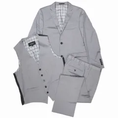 BURBERRY BLACK LABEL バーバリーブラックレーベル 3ピース スーツ セットアップ ノバチェック柄裏地 グレー サイズL メンズ 【中古】