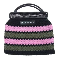 MARNI マルニ ハンドバッグ カフェクロシェ ニット ハンドバッグ ブラック系 ピンク系 グリーン【中古】のサムネイル