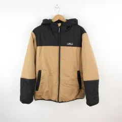 クイックシルバー QUIKSILVER 中綿ジャケット 長袖 ジップアップ ベージュ 黒 L *T907のサムネイル