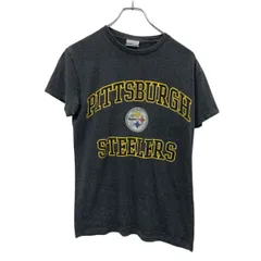 Majestic 半袖 プリントTシャツ S グレー イエロー マジェスティック プルオーバー 90～00s 古着卸 アメリカ仕入 a704-6082