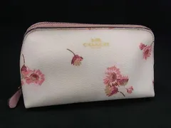 COACH コーチ F87792 PVC フラワー 花柄 ポーチ マルチケース 小物入れ レディース アイボリー系×ピンク系 DH5437