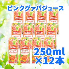 BVitas ピンクグァバジュース 250ml×12本 程よい甘さでスッキリ飲みやすいピンクグァバジュースです。常温便 Pink Guava Juice AS206600012