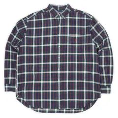 ポロラルフローレン POLO RALPH LAUREN 90s 90年代 フランネル ボタンダウンシャツ BLAIRE BD PRL ポニー ロゴ 刺繍 USA ヴィンテージ アメリカ 古着 シャツ グリーン系 チェック XL【中古】