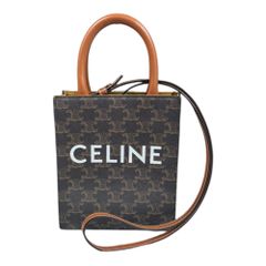 セリーヌ ミニバーティカルカバ トリオンフ ショルダーバッグ コーティングキャンバス 194372 ブラウン レディース  CELINE  中古 セリーヌ