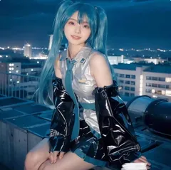 初音ミク 通常V コスプレ衣装 コスチューム ボーカロイドシリーズ 風 ボディースーツ 制服 グッズコスプレ キャラ 人気 アニメcosplay  文化祭 ステージ服 変装 演出服 ウイッグ付き xzjhzki#
