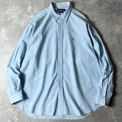 90s RALPH LAUREN 長袖 コットン シャンブレー ボタンダウン シャツ XXL / 90年代 POLO ポロ ラルフローレン BLAKE ポニー刺繍