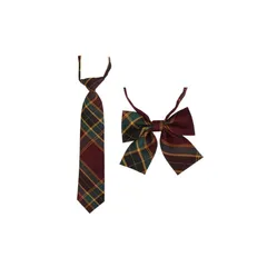 [FASELE] ネクタイ リボンタイ 2点セット スクールリボン キャンパス コスパ最高 制服 リボン ボウタイ 蝶ネクタイ 蝶結び 調節可能 チェック柄 学生服 小物 DK JK 女子 中学生 高校生 多色