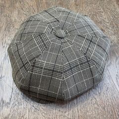 never trust グレンチェック・8方ビッグキャスケット  BROWN / BEIGE　　モッズ　昭和　レトロ