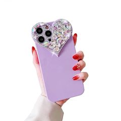 CrazyLemon 適用 iPhone 11 Pro Max ケース おしゃれ かわいい ハート デザイン キラキラ ラインストーン 付き カメラ レンズ 保護 女性 人気 ソフト シリコーン ケース カバー (for iPhone 11 Pro Max 1