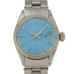 【ROLEX】ロレックス オイスターパーペチュアル デイト cal.1130 6517 ステンレススチール 自動巻き レディース 水色文字盤 腕時計