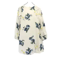 スナイデル 長袖 花柄 ワンピース F ホワイト×ブルー×イエロー snidel レディース 【中古】  【230724】