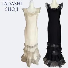 新品◆TADASHI SHOJI タダシショージ 上品マーメイド美シルエットロングドレス ブラック/ホワイト XL