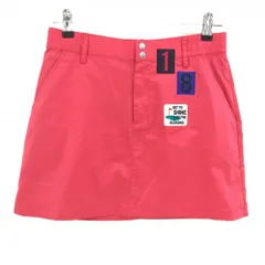 【超美品】ルコックゴルフ スカート レッドピンク ナンバーワッペン レディース 9 ゴルフウェア le coq sportif