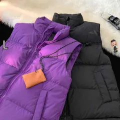 [L]秋冬 コーデ メンズ  服 シンプル ファッション オシャレ 大人 かっこいい 大きいサイズ ストリート 紳士服 パープル ダウン ベスト ノースリーブ チョッキ スタンドカラー カップル兼 コート