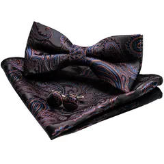 【数量限定】蝶ネクタイ ペイズリー柄 カフス ボタン メンズ ハンカチ セット 「ジェミギンズ フォーマル ビジネス [JEMYGINS] 結婚式 プレゼント