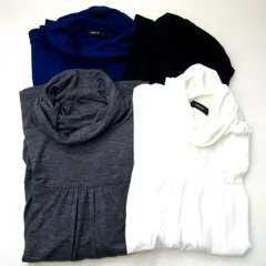 コムサイズム 長袖Ｔシャツ 無地 タートルネック 4点セット ブランド まとめて トップス レディース Lサイズ COMME CA ISM 【中古】