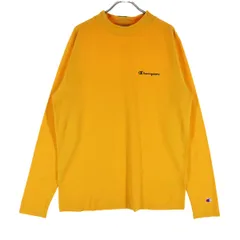 Champion チャンピオン ワンポイントロゴ 長袖 Tシャツ XL オレンジ系 ロンT メンズ 古着