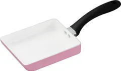 京セラ(Kyocera) フッ素 不使用 卵焼き フライパン 14×18cm ガス火 専用 セラミック 加工 焦げ付きにくい 油使用 中火以下 セラブリッド ピンク CF-GEB-WPK