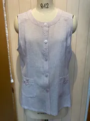 レディース、ミセスファッション、サイズ（Ｌ）、トップス、春、夏、秋、　前開きベスト（ポケット付き）ポケット、ソアロン素材使用　　４０代、５０代、６０代　カジュアル着、(ギフト用ラッピング承ります)（税込み10,780円）9,800円の商品