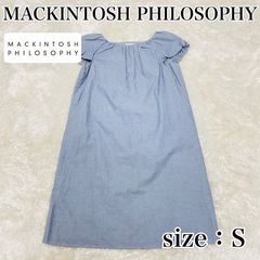 MACKINTOSH PHILOSOPHY デニム マーメイド ワンピース カットソー チュニック フリル 半袖 ブルー ぽわん袖