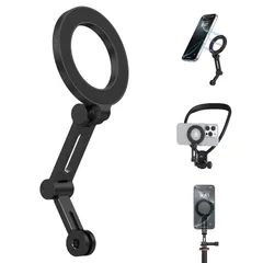 【迅速発送】VRIG マグセーフ三脚マウント 磁気マグネット式 スマホホルダー 三脚 金属製 片手操作 超強力磁力 iPhone16/15/14/13/12/Android/ネックレスマウント/自撮り棒など対応