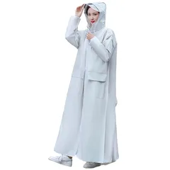 [VaTcsAxg] レインコート 自転車 レインコート レディース 自転車 ポンチョ原付用 レインポンチョ ロング かっぱ 雨具 通学 通勤 旅行 超防水 速乾 お洒落 かわいい 防風 軽量 男女兼用 (2-ホワイト, M)