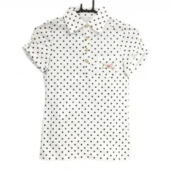 【新品】ルコック×DURAS 半袖ポロシャツ 白×黒 ドット  レディース S ゴルフウェア le coq sportif