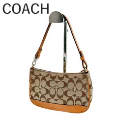 コーチ COACH ミニバッグ アクセサリーポーチ シグネチャー ベージュ ライトブラウン