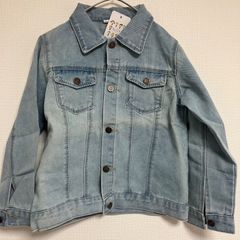 新品タグ付き【BONTON】レインボー🌈　デザインジャケットデニム(140cm)デニムジャケット　Gジャン　キッズ