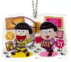 【中古】キーホルダー・マスコット(キャラクター) 十四松＆トド松 「セガコラボカフェ えいがのおそ松さん デフォルメアクリルチャーム ～探偵ver.～」