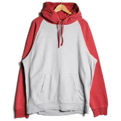 90's 00's GAP ギャップ 2トーン リバースデザイン スウェットパーカー (XL) 霜降り灰×赤 無地 スエット フード 旧タグ オールドY2K　アメリカ古着 USED  ビンテージ ヴィンテージ