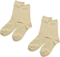 Chica Hurra レディースソックス 靴下 23-25cm 同色 2足セット 日本製クルーソックス( ベージュ)