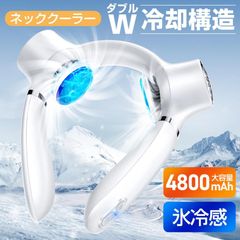 首掛け扇風機 扇風機 ネッククーラー 2つ冷却プレート ペルチェ素子 瞬間冷却 3段階風量調整 4800mAh大容量 360°送風 大風量 軽量 静音 コンパクト 熱中症対策FB08
