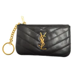 SAINT LAURENT PARIS (サンローランパリ) キルティング キーリング付き コインケース 438386 ブラック
