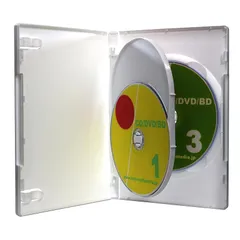 オーバルマルチメディア DVDケース 15mm厚3枚収納トールケース 3個 ホワイト 0