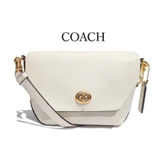 COACH コーチ カーリー クロスボディ ショルダーバッグ ターンロック レザー オフホワイト チョーク C2815