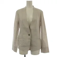 グリーンレーベルリラクシング ユナイテッドアローズ green label relaxing CR L/VIS C/LESS 1B ジャケット アウター ノーカラー 長袖 36 ライトグレー 3522-105-0922 /OR